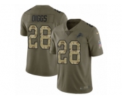 Youth Nike Detroit Lions #28 Quandre Diggs Limited Olive Camo Salute to Service NFL Jersey