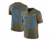 Youth Nike Detroit Lions #33 Kerryon Johnson Olive Stitched NFL Limited 2017 Salute to Service Jersey