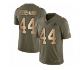 Youth Nike Detroit Lions #44 Jalen Reeves-Maybin Limited Olive Gold Salute to Service NFL Jersey