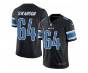 Youth Nike Detroit Lions #64 Travis Swanson Limited Black Rush NFL Jersey