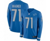 Youth Nike Detroit Lions #71 Ricky Wagner Limited Blue Therma Long Sleeve NFL Jersey