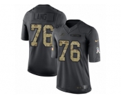 Youth Nike Detroit Lions #76 T.J. Lang Limited Black 2016 Salute to Service NFL Jersey