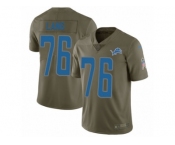 Youth Nike Detroit Lions #76 T.J. Lang Limited Olive 2017 Salute to Service NFL Jersey