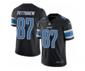 Youth Nike Detroit Lions #87 Brandon Pettigrew Limited Black Rush NFL Jersey