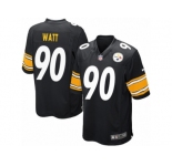 Men's Nike Pittsburgh Steelers #90 T.J. Watt Game Black Team Color NFL Jersey