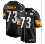 Men's Pittsburgh Steelers #73 Gennings Dunker Black Replica Home Stitched Jersey