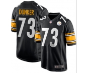 Men's Pittsburgh Steelers #73 Gennings Dunker Black Replica Home Stitched Jersey