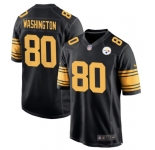 Men's Pittsburgh Steelers #80 Darnell Washington Black Game White Football Jersey