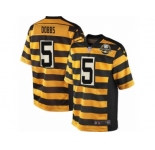 Men Nike Pittsburgh Steelers #5 Joshua Dobbs Elite Yellow Black Alternate 80TH Anniversary Throwback NFL Jersey