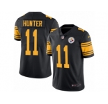 Men's Nike Pittsburgh Steelers #11 Justin Hunter Elite Black Rush NFL Jersey