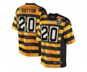 Men's Nike Pittsburgh Steelers #20 Cameron Sutton Elite Yellow Black Alternate 80TH Anniversary Throwback NFL Jersey