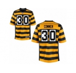 Men's Nike Pittsburgh Steelers #30 James Conner Elite YellowBlack Alternate 80TH Anniversary Throwback NFL Jersey