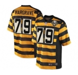 Men's Nike Pittsburgh Steelers #79 Javon Hargrave Elite Yellow Black Alternate 80TH Anniversary Throwback NFL Jersey