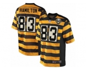 Men's Nike Pittsburgh Steelers #83 Cobi Hamilton Elite Yellow Black Alternate 80TH Anniversary Throwback NFL Jersey