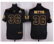 Nike Pittsburgh Steelers #36 Jerome Bettis Black Pro Line Gold Collection Jersey[Elite]