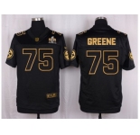 Nike Pittsburgh Steelers #75 Joe Greene Black Pro Line Gold Collection Jersey[Elite]