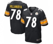 Nike Pittsburgh Steelers #78 Alejandro Villanueva Elite Black Team Color NFL Jersey