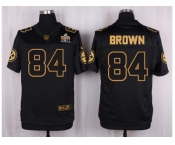 Nike Pittsburgh Steelers #84 Antonio Brown Black Pro Line Gold Collection Jersey[Elite]