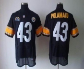 nike nfl jerseys pittsburgh steelers #43 polamalu black[Elite 50th Patch]
