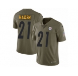 Men Nike Pittsburgh Steelers #21 Joe Haden Limited Olive 2017 Salute to Service NFL Jersey