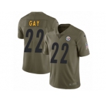 Men Nike Pittsburgh Steelers #22 William Gay Limited Olive 2017 Salute to Service NFL Jersey