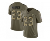Men Nike Pittsburgh Steelers #23 Mike Wagner Limited Olive Camo 2017 Salute to Service NFL Jersey
