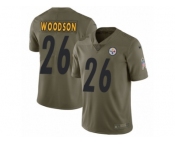 Men Nike Pittsburgh Steelers #26 Rod Woodson Limited Olive 2017 Salute to Service NFL Jersey