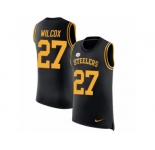 Men Nike Pittsburgh Steelers #27 J.J. Wilcox Black Rush Player Name & Number Tank Top NFL Jersey