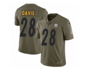 Men Nike Pittsburgh Steelers #28 Sean Davis Limited Olive 2017 Salute to Service NFL Jersey