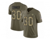 Men Nike Pittsburgh Steelers #30 James Conner Limited Olive Camo 2017 Salute to Service NFL Jersey