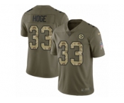 Men Nike Pittsburgh Steelers #33 Merril Hoge Limited Olive Camo 2017 Salute to Service NFL Jersey