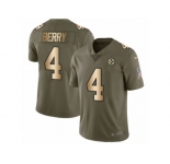 Men Nike Pittsburgh Steelers #4 Jordan Berry Limited Olive Gold 2017 Salute to Service NFL Jersey