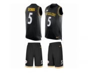 Men Nike Pittsburgh Steelers #5 Joshua Dobbs Limited Black Tank Top Suit NFL Jersey