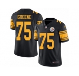 Men Nike Pittsburgh Steelers #75 Joe Greene Black Color Rush Limited Jersey