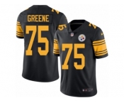 Men Nike Pittsburgh Steelers #75 Joe Greene Black Color Rush Limited Jersey