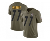 Men Nike Pittsburgh Steelers #77 Marcus Gilbert Limited Olive 2017 Salute to Service NFL Jersey