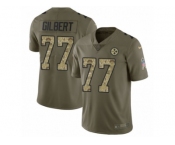 Men Nike Pittsburgh Steelers #77 Marcus Gilbert Limited Olive Camo 2017 Salute to Service NFL Jersey