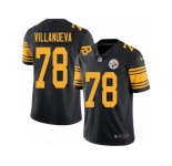 Men Nike Pittsburgh Steelers #78 Alejandro Villanueva Black Color Rush Limited Jersey
