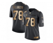 Men Nike Pittsburgh Steelers #78 Alejandro Villanueva Limited Black Gold Salute to Service NFL Jersey