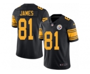 Men Nike Pittsburgh Steelers #81 Jesse James Black Color Rush Limited Jersey