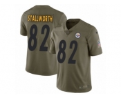 Men Nike Pittsburgh Steelers #82 John Stallworth Limited Olive 2017 Salute to Service NFL Jersey