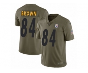 Men Nike Pittsburgh Steelers #84 Antonio Brown Limited Olive 2017 Salute to Service NFL Jersey