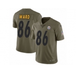 Men Nike Pittsburgh Steelers #86 Hines Ward Limited Olive 2017 Salute to Service NFL Jersey