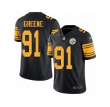 Men Nike Pittsburgh Steelers #91 Kevin Greene Black Color Rush Limited Jersey