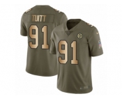 Men Nike Pittsburgh Steelers #91 Stephon Tuitt Limited Olive Gold 2017 Salute to Service NFL Jersey