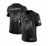 Men Pittsburgh Steelers #19 JuJu Smith-Schuster Black Golden Edition 2019 Vapor Untouchable Limited Jersey