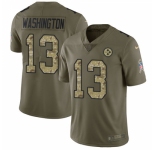 Men's Nike Pittsburgh Steelers #13 James Washington Limited Olive Camo 2017 Salute to Service NFL Jersey