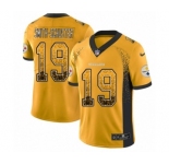 Men's Nike Pittsburgh Steelers #19 JuJu Smith-Schuster Limited Gold Rush Drift Fashion NFL Jersey