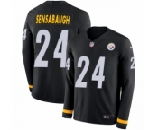 Men's Nike Pittsburgh Steelers #24 Coty Sensabaugh Limited Black Therma Long Sleeve NFL Jersey
