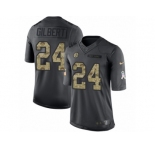 Men's Nike Pittsburgh Steelers #24 Justin Gilbert Limited Black 2016 Salute to Service NFL Jersey